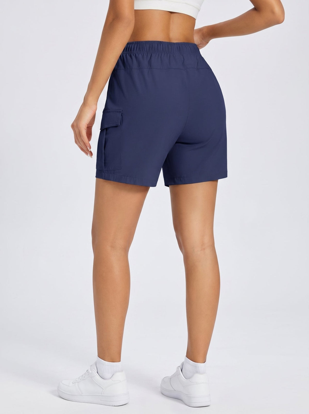 YUCOLEN Women's 5 Inch Quick Dry Hiking Cargo Shorts UPF 50 Plus Lightweight Athletic Shorts in Navy