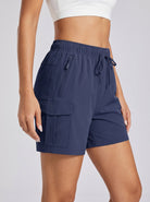 YUCOLEN Women's 5 Inch Quick Dry Hiking Cargo Shorts UPF 50 Plus Lightweight Athletic Shorts in Navy