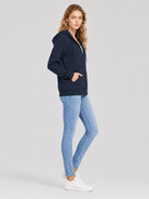 YUCOLEN Women's Fleece Lined Zip Up Hoodie Lightweight Athletic Hooded Sweatshirt in Navy