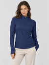 YUCOLEN Women's Fleece Quarter Zip Pullover for Running & Golf in Navy