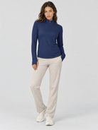 YUCOLEN Women's Fleece Quarter Zip Pullover for Running & Golf in Navy