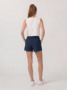 YUCOLEN Women's High Waisted Lightweight Running Shorts - Stretch Workout Shorts in Navy
