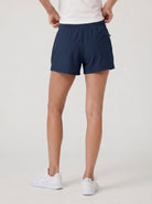 YUCOLEN Women's High Waisted Lightweight Running Shorts - Stretch Workout Shorts in Navy