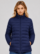YUCOLEN Women's Lightweight Jacket Packable Water Resistant Quilted Coat with 4 Pockets in Navy