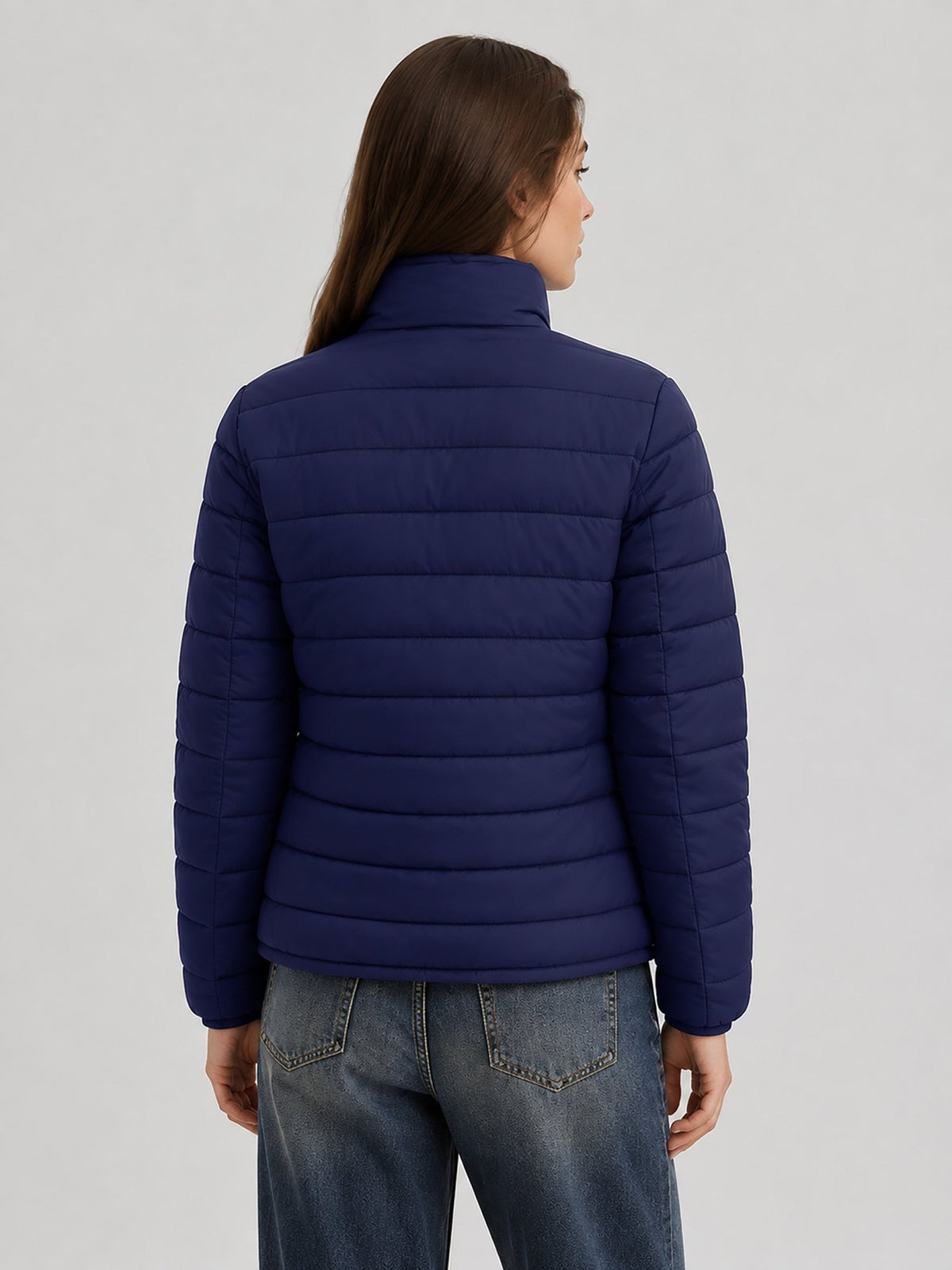YUCOLEN Women's Lightweight Jacket Packable Water Resistant Quilted Coat with 4 Pockets in Navy