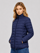 YUCOLEN Women's Lightweight Jacket Packable Water Resistant Quilted Coat with 4 Pockets in Navy