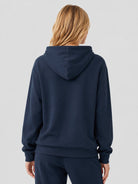 YUCOLEN Women's Loose Fit Fleece Lined Hoodie with Cotton Blend Fabric in Navy