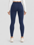 YUCOLEN Women's Outdoor Stretch Leggings with High Waist and Pockets in Navy