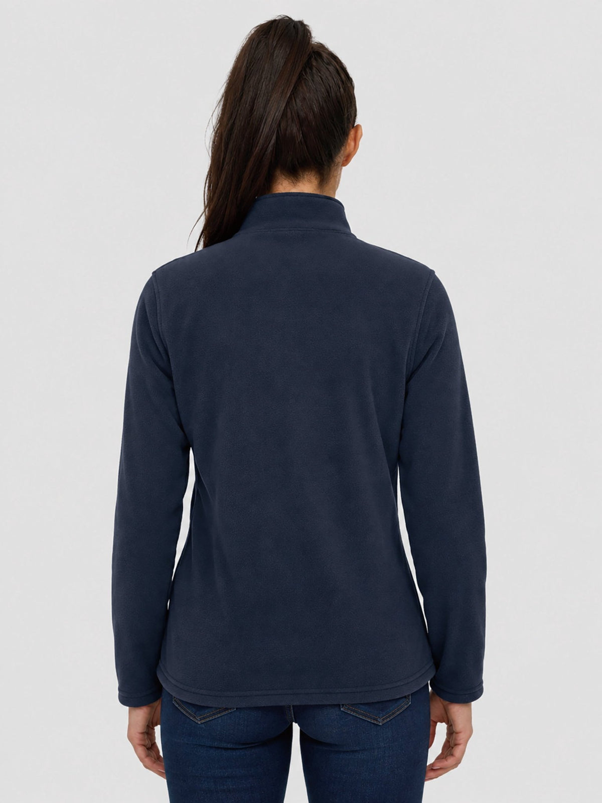 YUCOLEN Women's Quarter Zip Polar Fleece Pullover Lightweight Warm Sweatshirt in Navy