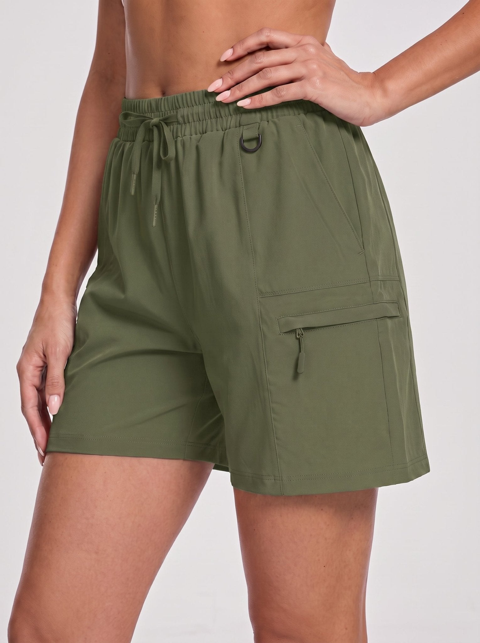 YUCOLEN Women's Quick Dry Hiking Cargo Shorts UPF 50 Plus Lightweight 5 Inch Athletic Shorts in Navy