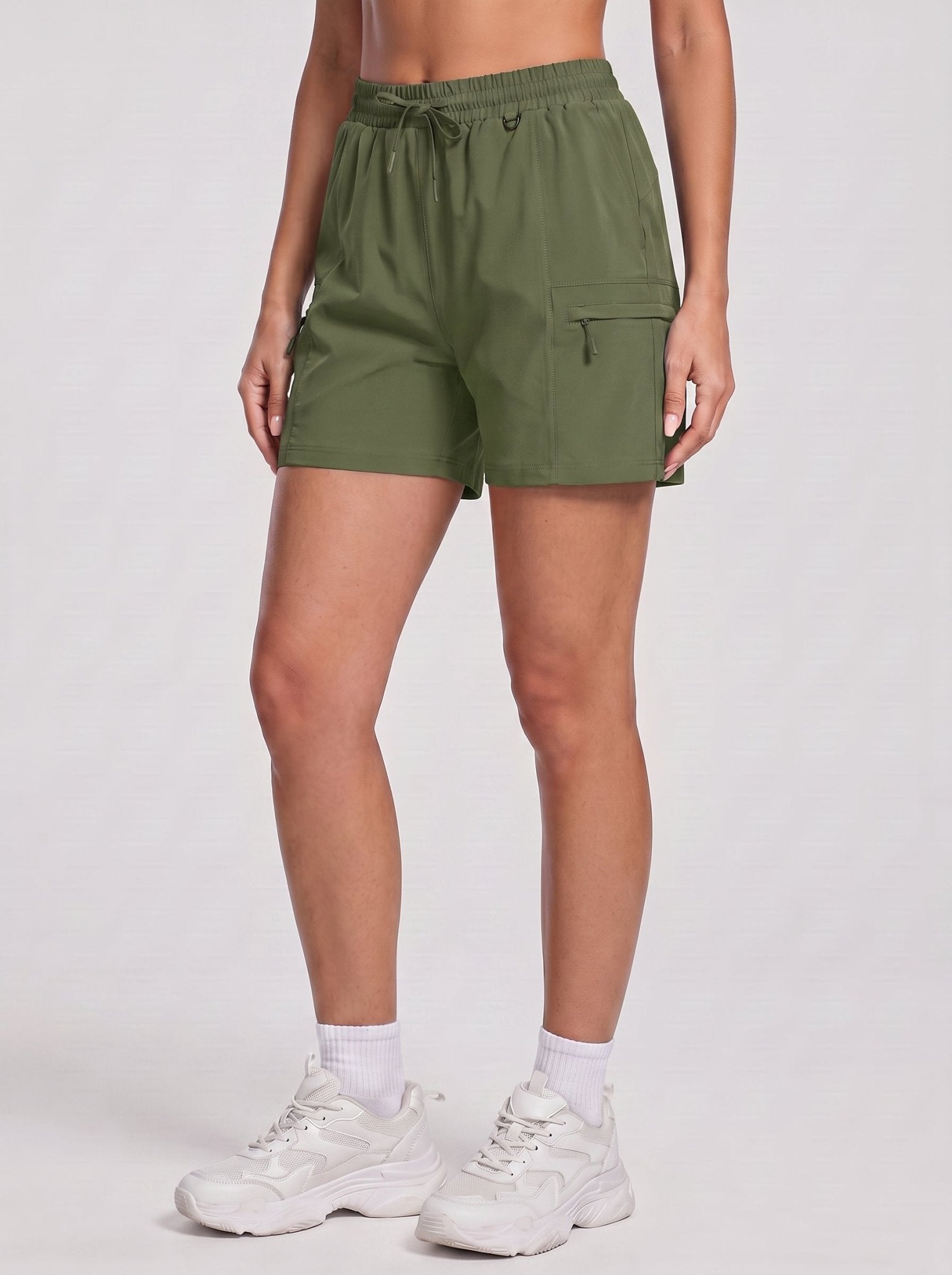 YUCOLEN Women's Quick Dry Hiking Cargo Shorts UPF 50 Plus Lightweight 5 Inch Athletic Shorts in Navy