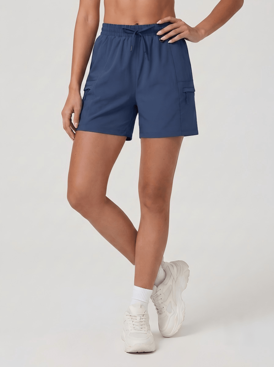 YUCOLEN Women's Quick Dry Hiking Cargo Shorts UPF 50 Plus Lightweight 5 Inch Athletic Shorts in Navy