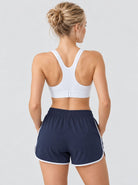 YUCOLEN Womens Quick Dry Running Shorts with Pockets Lightweight Athletic Fit in Navy