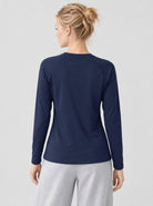 YUCOLEN Women’s Stretch Thermal Long Sleeve Active Top in Navy