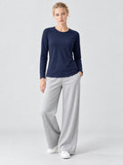 YUCOLEN Women’s Stretch Thermal Long Sleeve Active Top in Navy