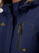 YUCOLEN Women's Waterproof Ski Jacket Fleece Lined Insulated Snow Coat with Detachable Hood in Navy