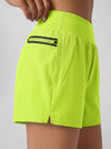 YUCOLEN Women's High Waisted Lightweight Running Shorts - Stretch Workout Shorts in Neon Green