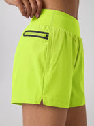 YUCOLEN Women's High Waisted Lightweight Running Shorts - Stretch Workout Shorts in Neon Green