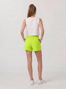 YUCOLEN Women's High Waisted Lightweight Running Shorts - Stretch Workout Shorts in Neon Green
