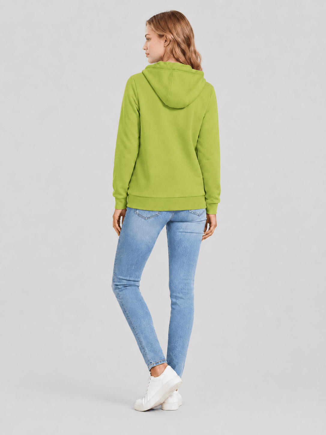 YUCOLEN Women's Fleece Lined Zip Up Hoodie Lightweight Athletic Hooded Sweatshirt in Olive Green