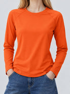 YUCOLEN Women’s Stretch Thermal Long Sleeve Active Top in Orange