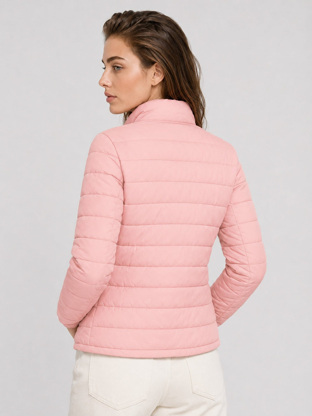 YUCOLEN Women's Lightweight Jacket Packable Water Resistant Quilted Coat with 4 Pockets in Pink