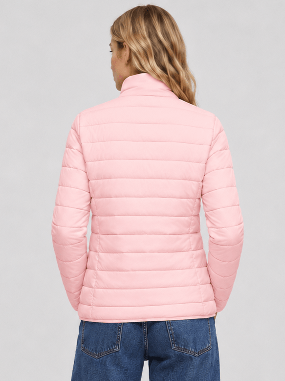 YUCOLEN Women's Lightweight Jacket Packable Water Resistant Quilted Coat with 4 Pockets in Pink