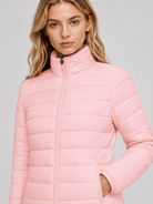 YUCOLEN Women's Lightweight Jacket Packable Water Resistant Quilted Coat with 4 Pockets in Pink