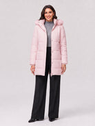 YUCOLEN Women's Long Winter Down Coat Fleece Lined Puffer Jackets in Pink