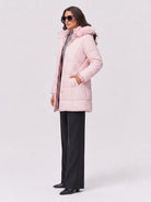 YUCOLEN Women's Long Winter Down Coat Fleece Lined Puffer Jackets in Pink