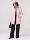 YUCOLEN Women's Long Winter Down Coat Fleece Lined Puffer Jackets in Pink