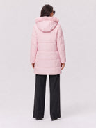 YUCOLEN Women's Long Winter Down Coat Fleece Lined Puffer Jackets in Pink