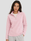 YUCOLEN Women's Quarter Zip Polar Fleece Pullover Lightweight Warm Sweatshirt in Pink