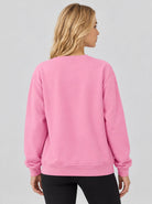 YUCOLEN Womens Warm Fleece Crewneck Sweatshirt with Zip Pockets in Pink