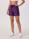 YUCOLEN Women 5 Inch Water Resistant Hiking Shorts UPF 50 Plus Quick Dry Golf Shorts with Zipper Pockets in Purple Red
