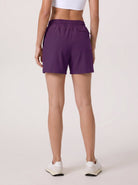 YUCOLEN Women 5 Inch Water Resistant Hiking Shorts UPF 50 Plus Quick Dry Golf Shorts with Zipper Pockets in Purple Red