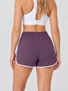 YUCOLEN Womens Quick Dry Running Shorts with Pockets Lightweight Athletic Fit in Purple Red