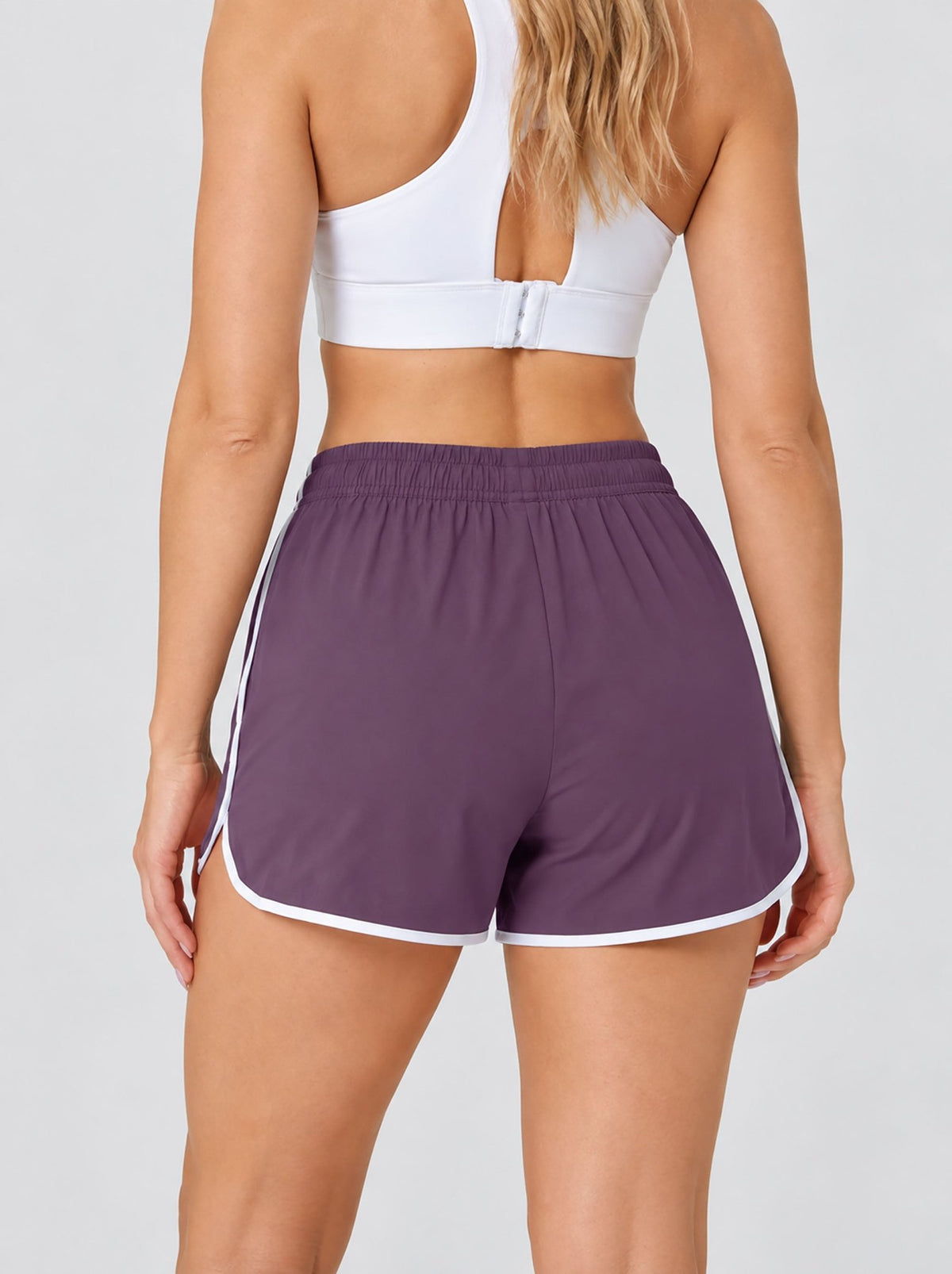YUCOLEN Womens Quick Dry Running Shorts with Pockets Lightweight Athletic Fit in Purple Red