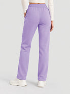 YUCOLEN Women's Heavyweight Water Resistant Sherpa Lined Sweatpants for Winter Snow in Purple