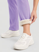 YUCOLEN Women's Heavyweight Water Resistant Sherpa Lined Sweatpants for Winter Snow in Purple
