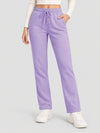 YUCOLEN Women's Heavyweight Water Resistant Sherpa Lined Sweatpants for Winter Snow in Purple