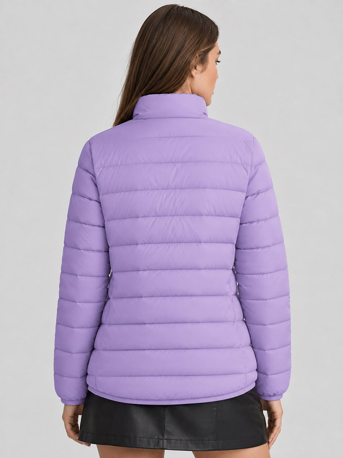 YUCOLEN Women's Lightweight Jacket Packable Water Resistant Quilted Coat with 4 Pockets in Purple