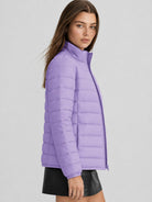 YUCOLEN Women's Lightweight Jacket Packable Water Resistant Quilted Coat with 4 Pockets in Purple