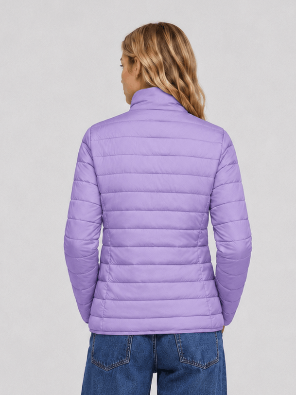 YUCOLEN Women's Lightweight Jacket Packable Water Resistant Quilted Coat with 4 Pockets in Purple