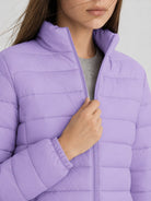 YUCOLEN Women's Lightweight Jacket Packable Water Resistant Quilted Coat with 4 Pockets in Purple