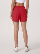 YUCOLEN Women 5 Inch Water Resistant Hiking Shorts UPF 50 Plus Quick Dry Golf Shorts with Zipper Pockets in Red
