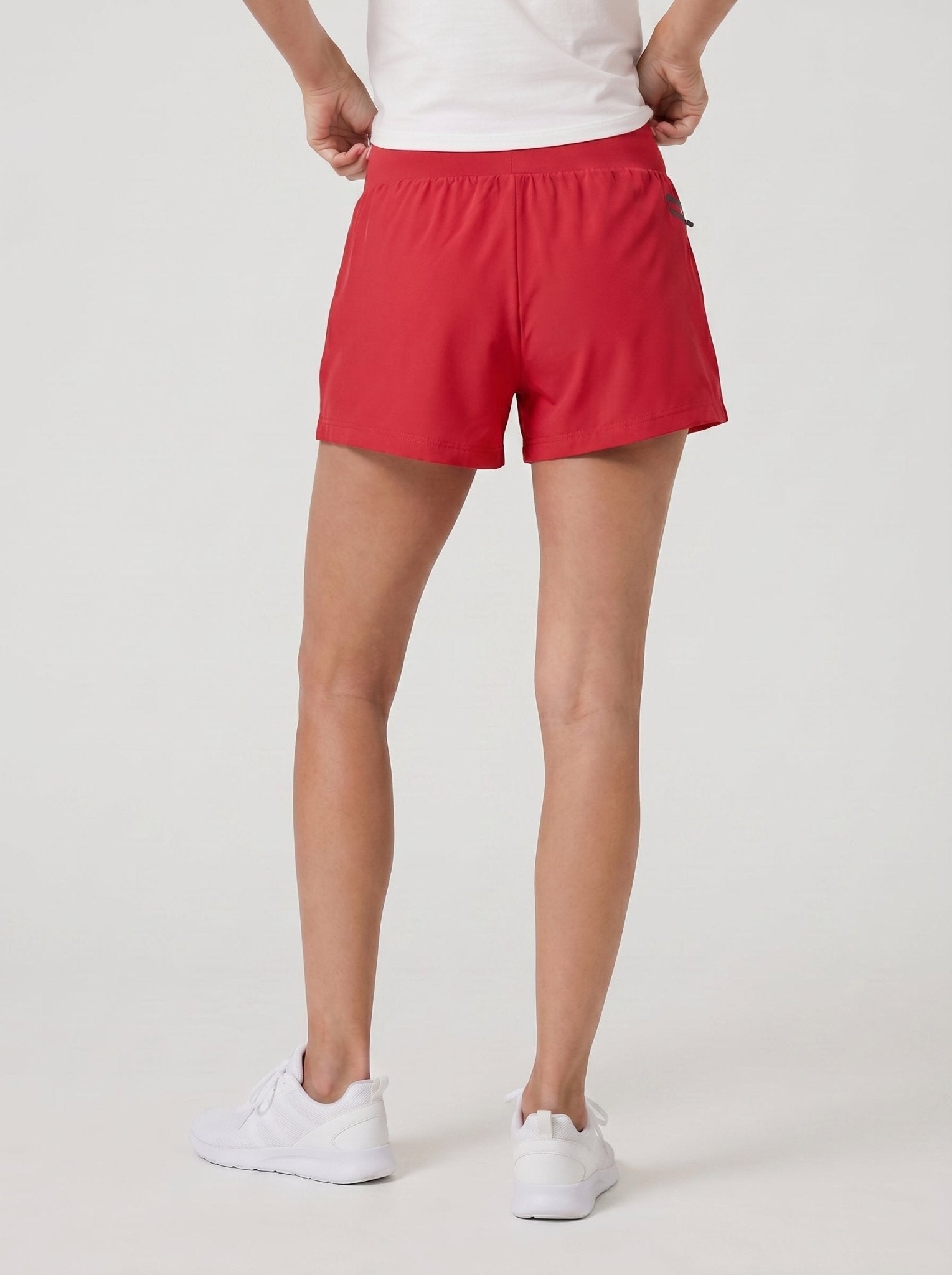 YUCOLEN Women's High Waisted Lightweight Running Shorts - Stretch Workout Shorts in Red