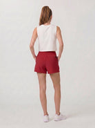 YUCOLEN Women's High Waisted Lightweight Running Shorts - Stretch Workout Shorts in Red
