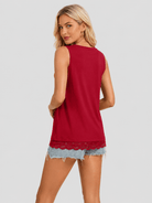 YUCOLEN Women's Lightweight Sleeveless Tank Top - Stretch Workout Shirt in Red
