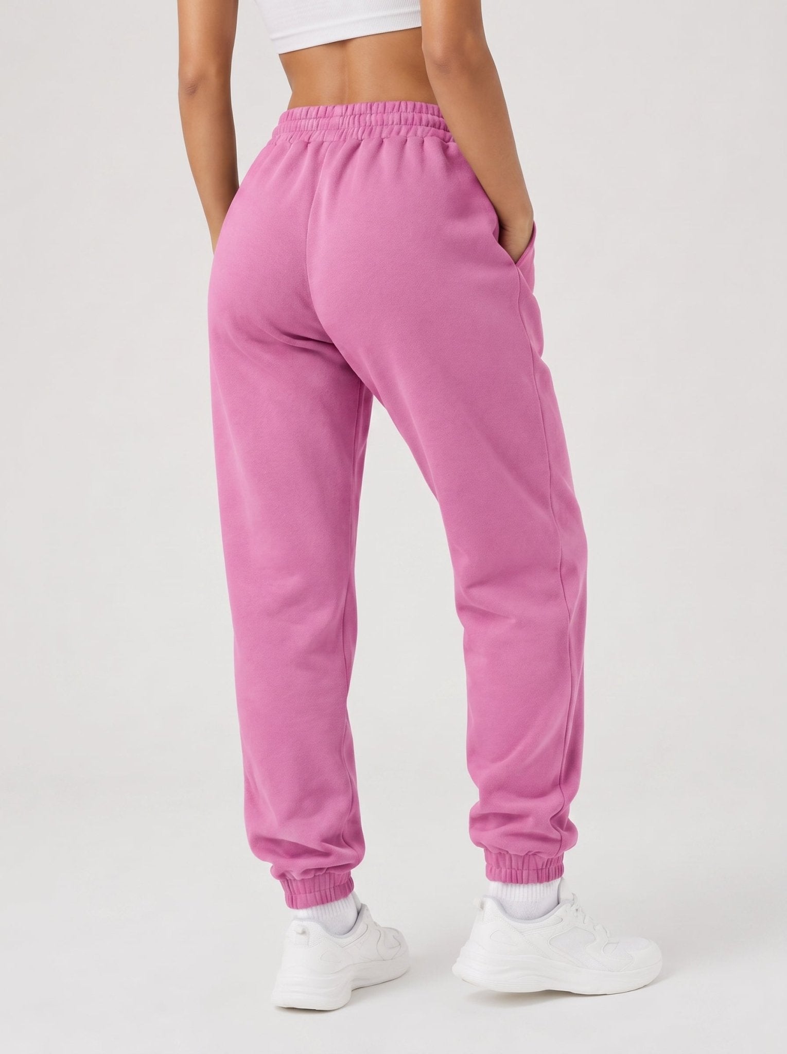 YUCOLEN Heavyweight Fleece Lined Sweatpants Baggy Unisex Relaxed Fit Joggers in Rose pink